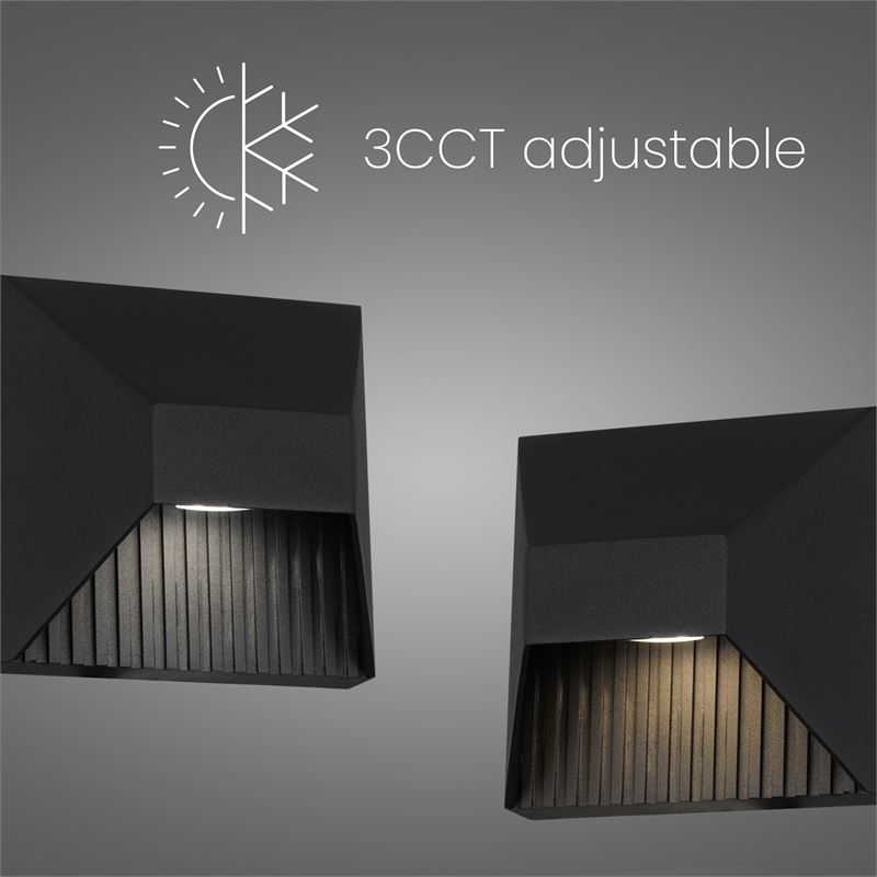Alteck Ribbed 5 inch Aluminum LED Outdoor Wall Light Black