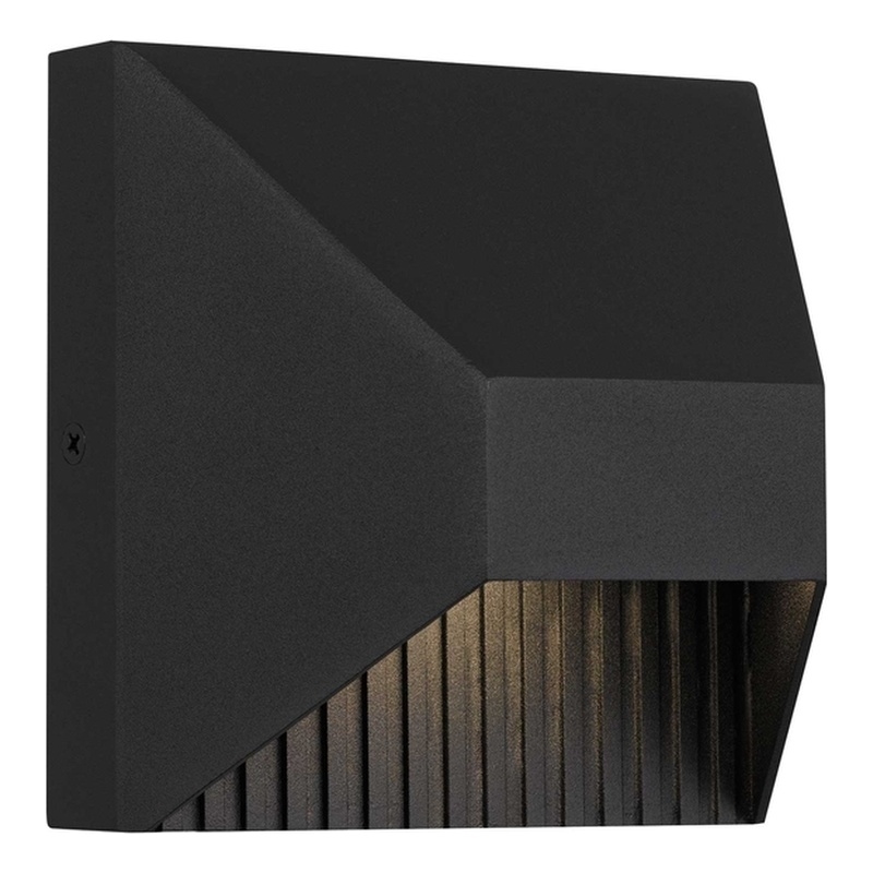 Alteck Ribbed 5 inch Aluminum LED Outdoor Wall Light Black