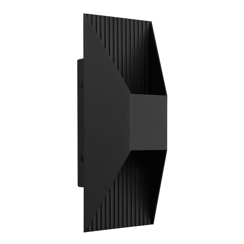 Alteck Ribbed 12 inch Aluminum LED Outdoor Wall Light Black