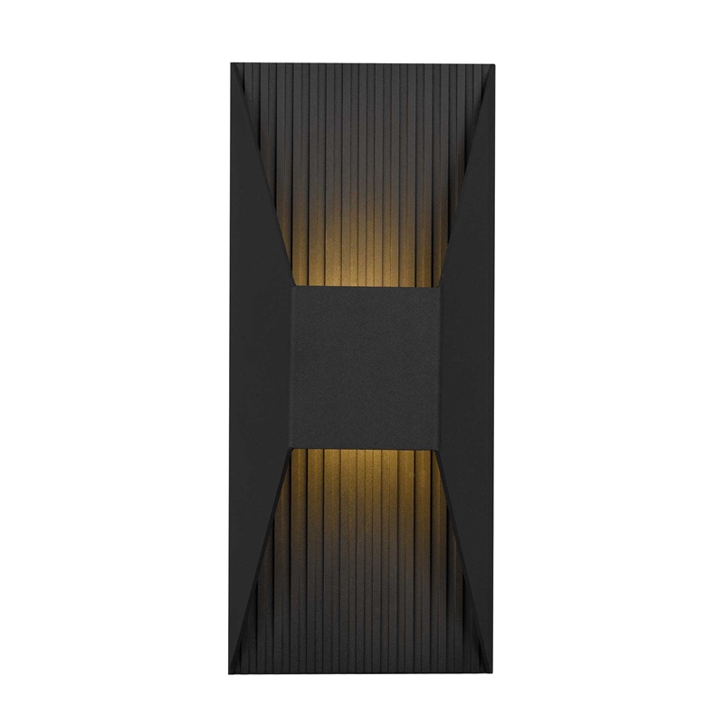Alteck Ribbed 12 inch Aluminum LED Outdoor Wall Light Black
