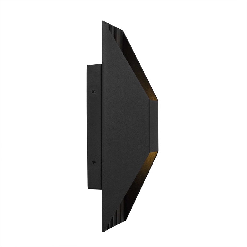 Alteck Ribbed 12 inch Aluminum LED Outdoor Wall Light Black