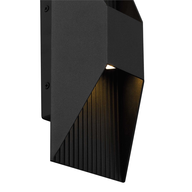Alteck Ribbed 12 inch Aluminum LED Outdoor Wall Light Black