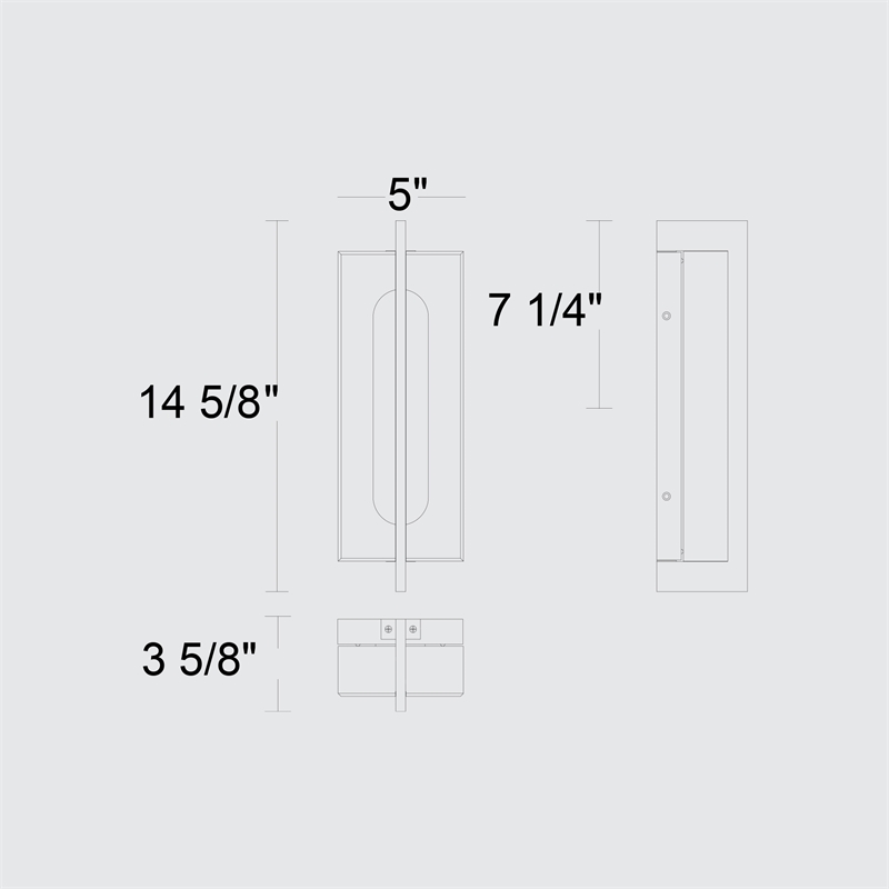 Alteck Avani 14.5 inch Aluminum LED Outdoor Wall Light Black