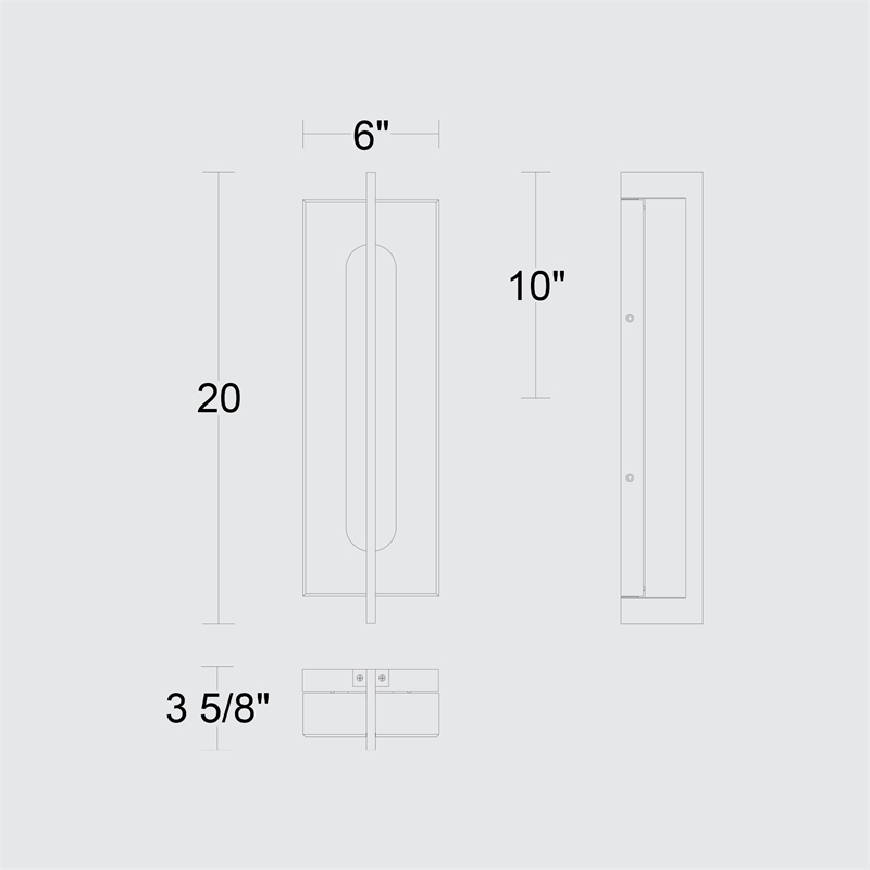 Alteck Avani 20 inch Aluminum LED Outdoor Wall Light Black