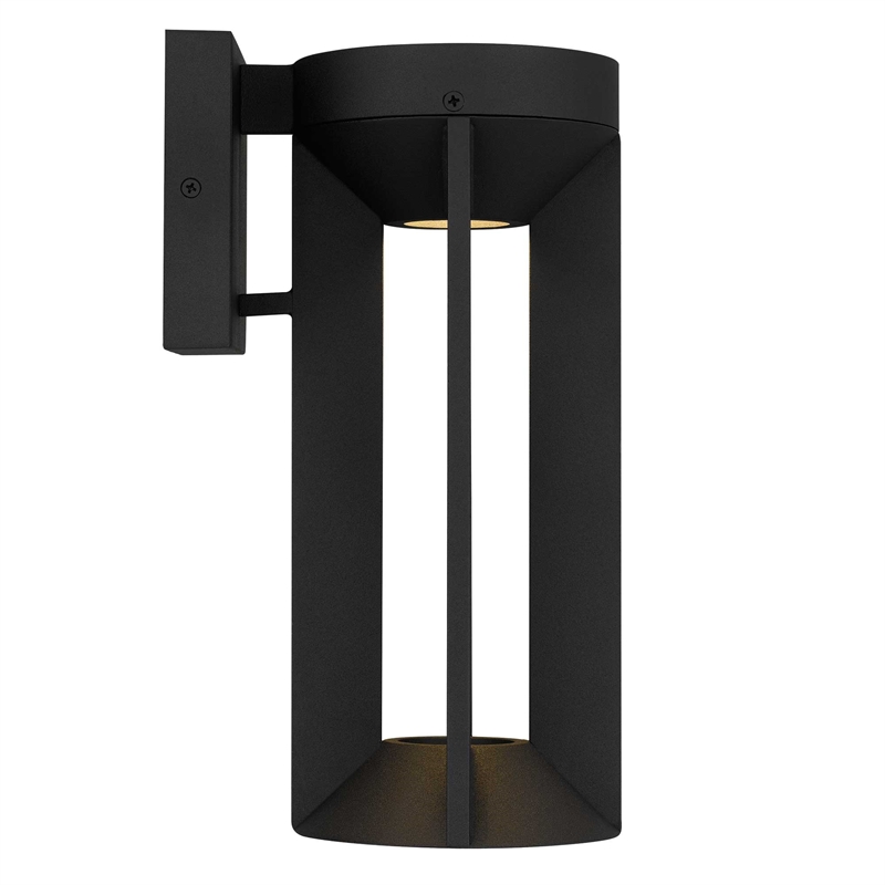 Alteck Aura 12 inch Aluminum LED Outdoor Wall Light Black