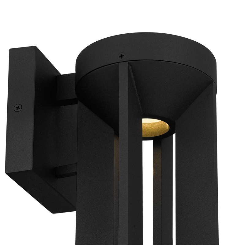 Alteck Aura 12 inch Aluminum LED Outdoor Wall Light Black