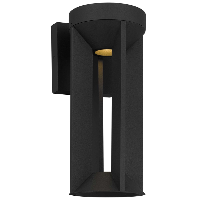 Alteck Aura 12 inch Aluminum LED Outdoor Wall Light Black