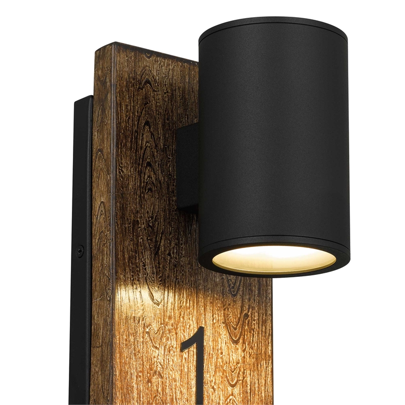 Alteck Woodone 26 inch Aluminum LED Outdoor Wall Light Black