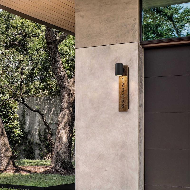 Alteck Woodone 26 inch Aluminum LED Outdoor Wall Light Black