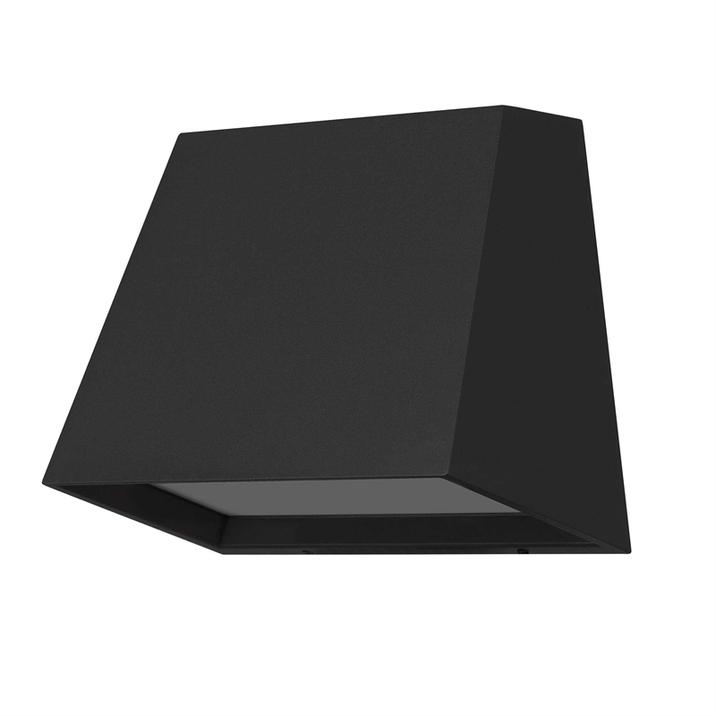 Alteck Fillet 6 inch Aluminum LED Outdoor Wall Light Black