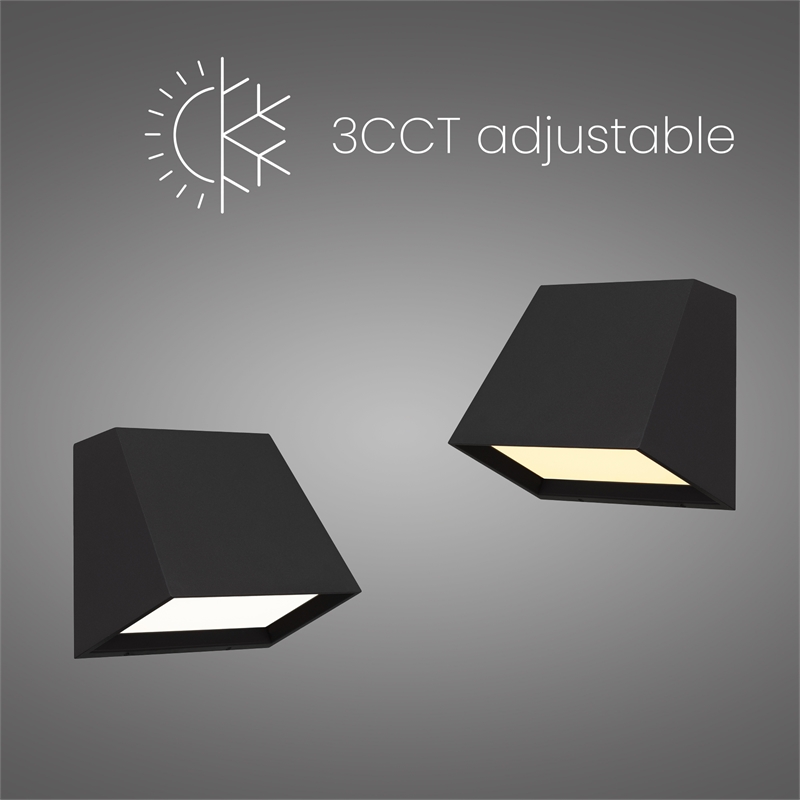 Alteck Fillet 6 inch Aluminum LED Outdoor Wall Light Black