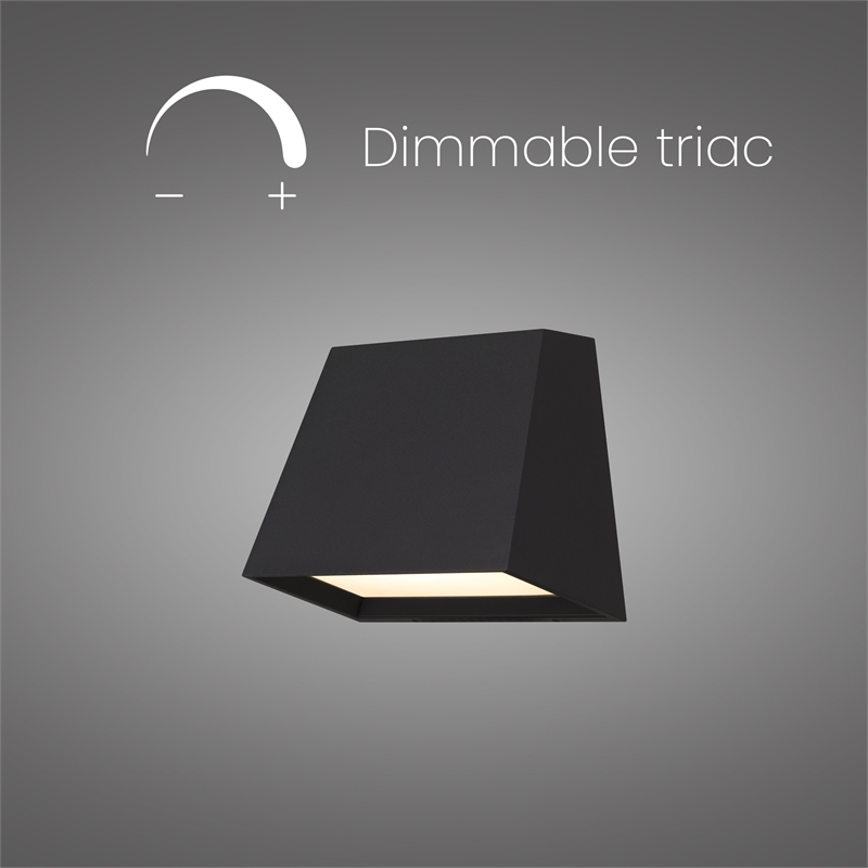 Alteck Fillet 6 inch Aluminum LED Outdoor Wall Light Black