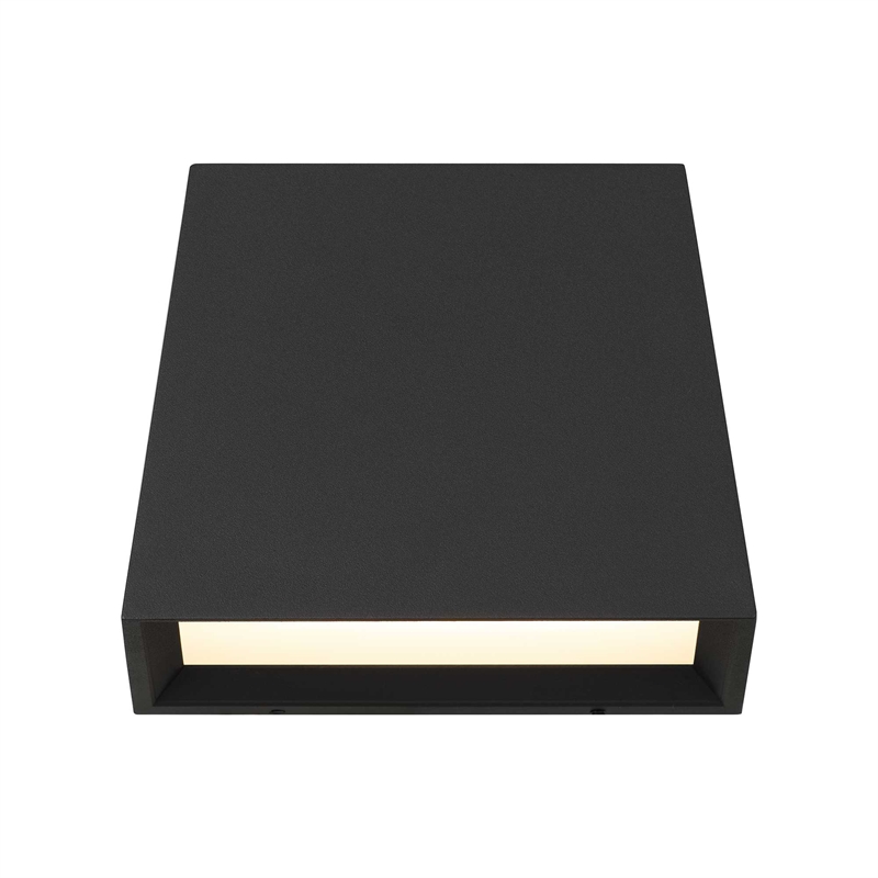 Alteck Fillet 6 inch Aluminum LED Outdoor Wall Light Black