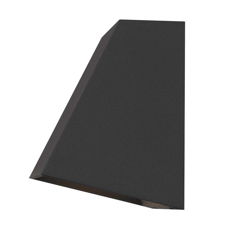 Alteck Fillet 6 inch Aluminum LED Outdoor Wall Light Black