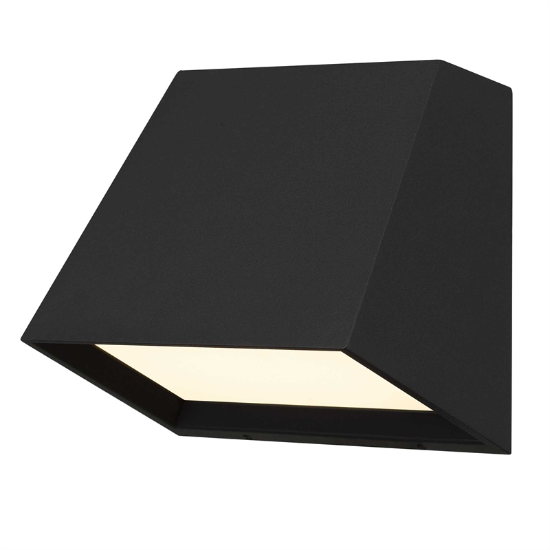 Alteck Fillet 6 inch Aluminum LED Outdoor Wall Light Black