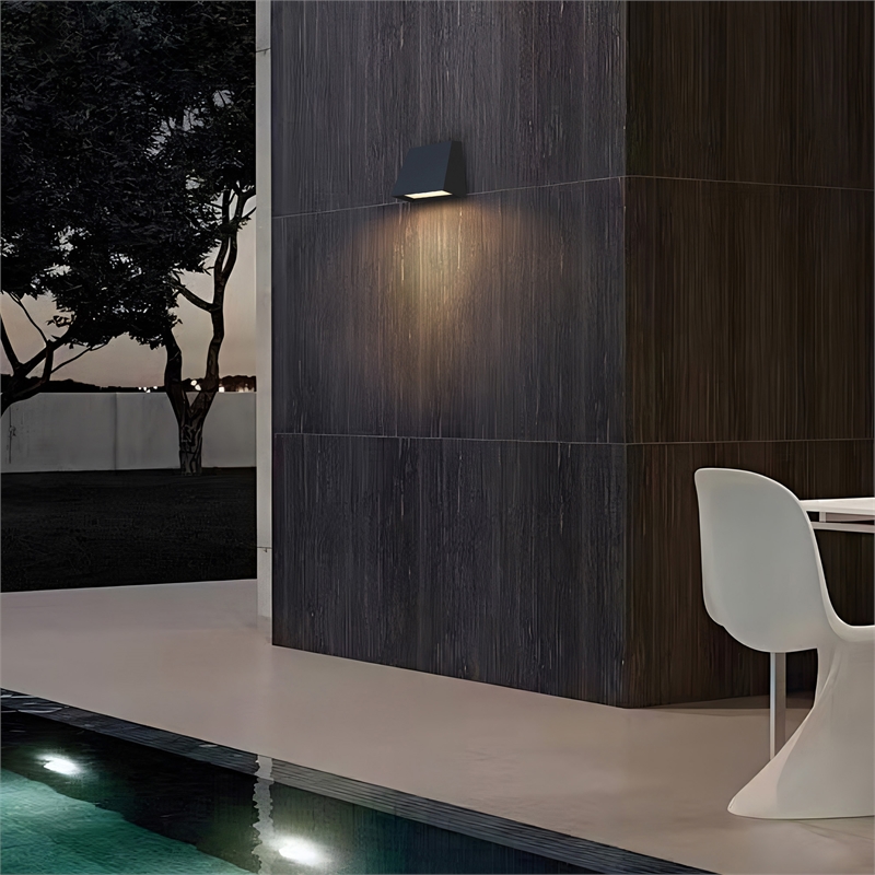 Alteck Fillet 6 inch Aluminum LED Outdoor Wall Light Black