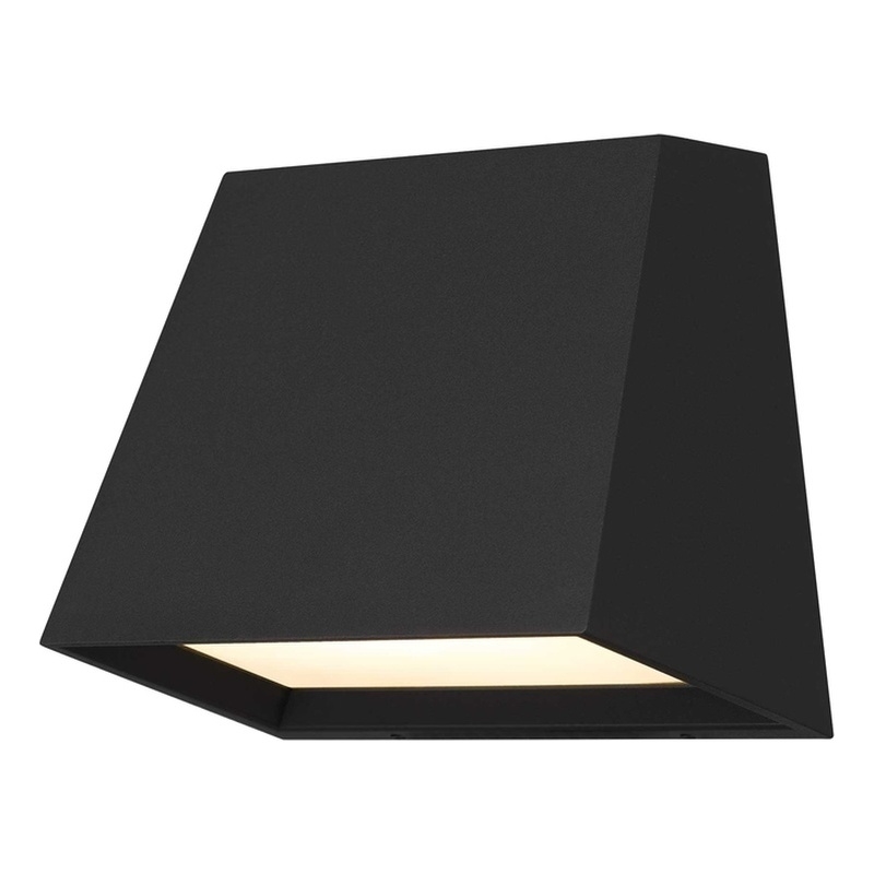 Alteck Fillet 6 inch Aluminum LED Outdoor Wall Light Black