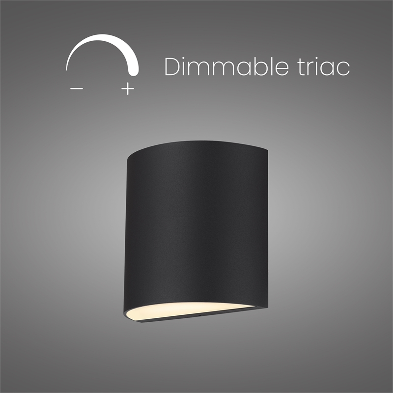 Alteck Veil 3 CCT Aluminum LED Outdoor Wall Light Black