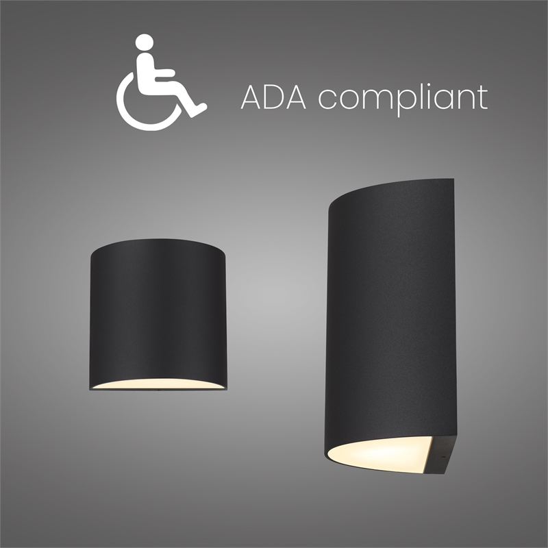 Alteck Veil 3 CCT Aluminum LED Outdoor Wall Light Black