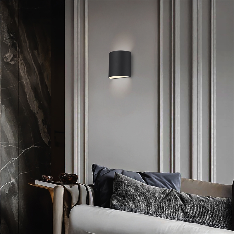 Alteck Veil 3 CCT Aluminum LED Outdoor Wall Light Black