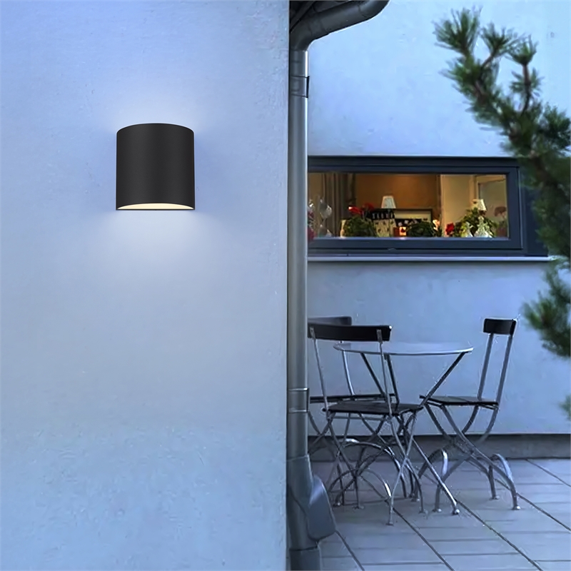 Alteck Veil 3 CCT Aluminum LED Outdoor Wall Light Black