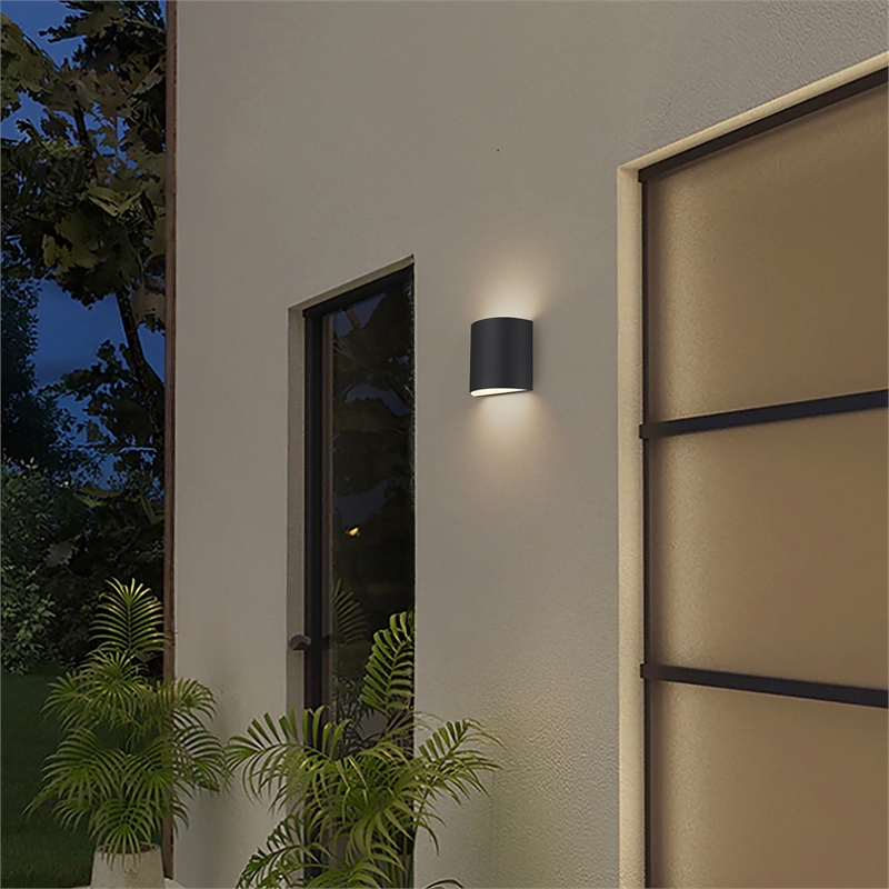 Alteck Veil 3 CCT Aluminum LED Outdoor Wall Light Black