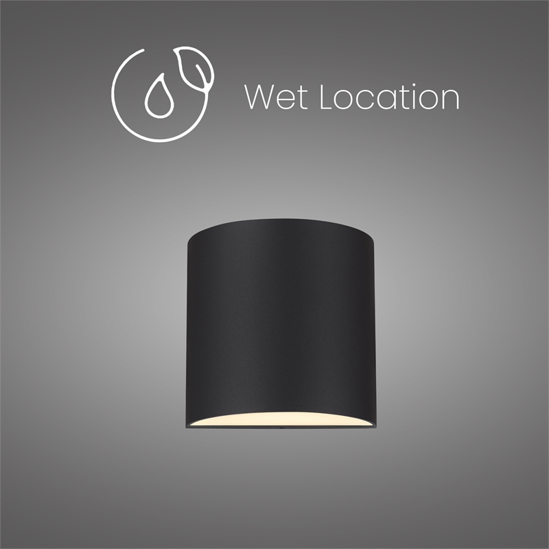 Alteck Veil 3 CCT Aluminum LED Outdoor Wall Light Black