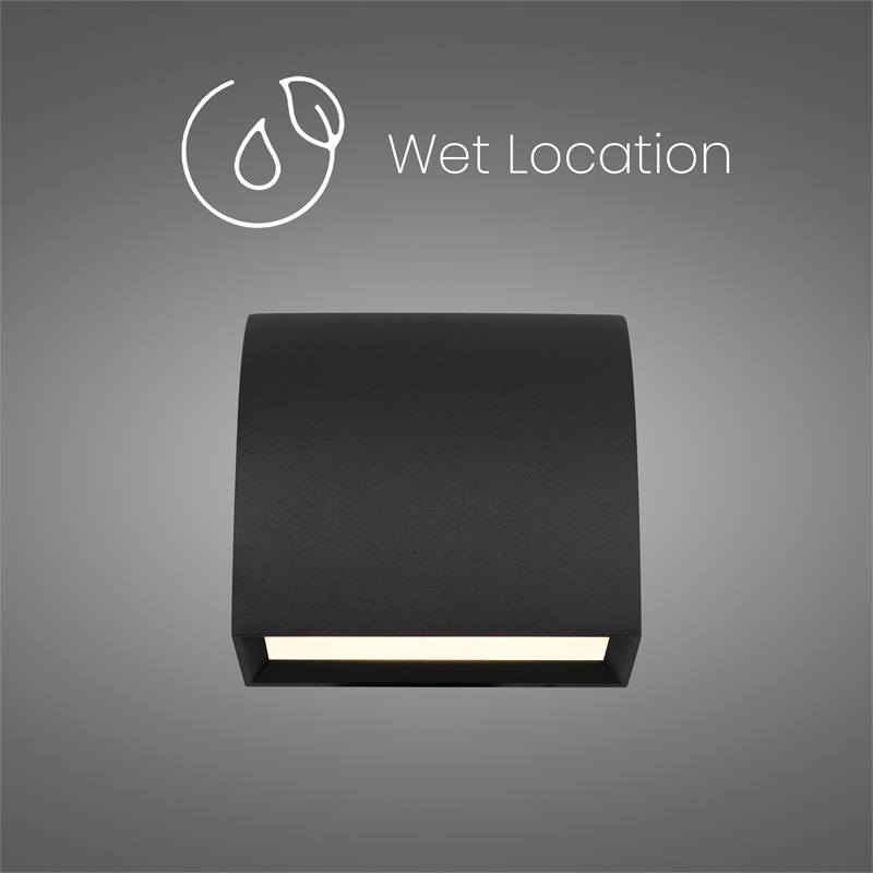 Alteck Slope 4.5 inch Aluminum LED Outdoor Wall Light Black