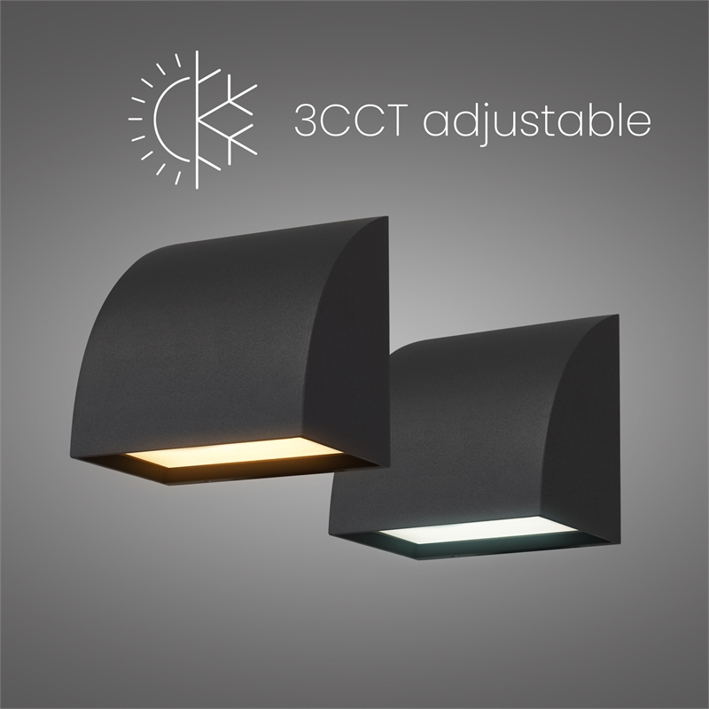 Alteck Slope 4.5 inch Aluminum LED Outdoor Wall Light Black