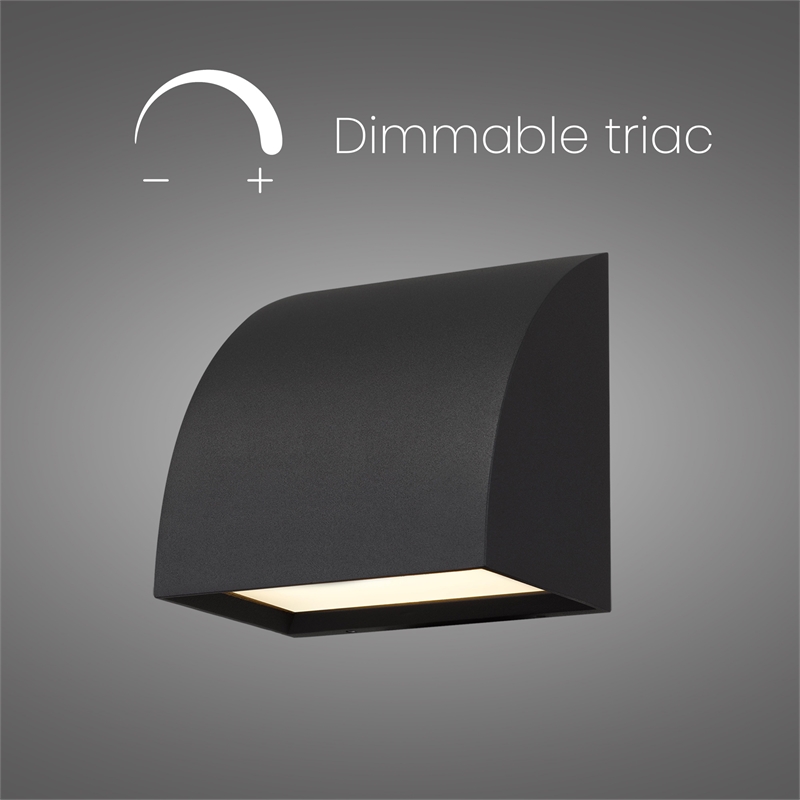 Alteck Slope 4.5 inch Aluminum LED Outdoor Wall Light Black