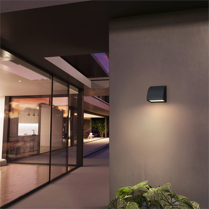 Alteck Slope 4.5 inch Aluminum LED Outdoor Wall Light Black