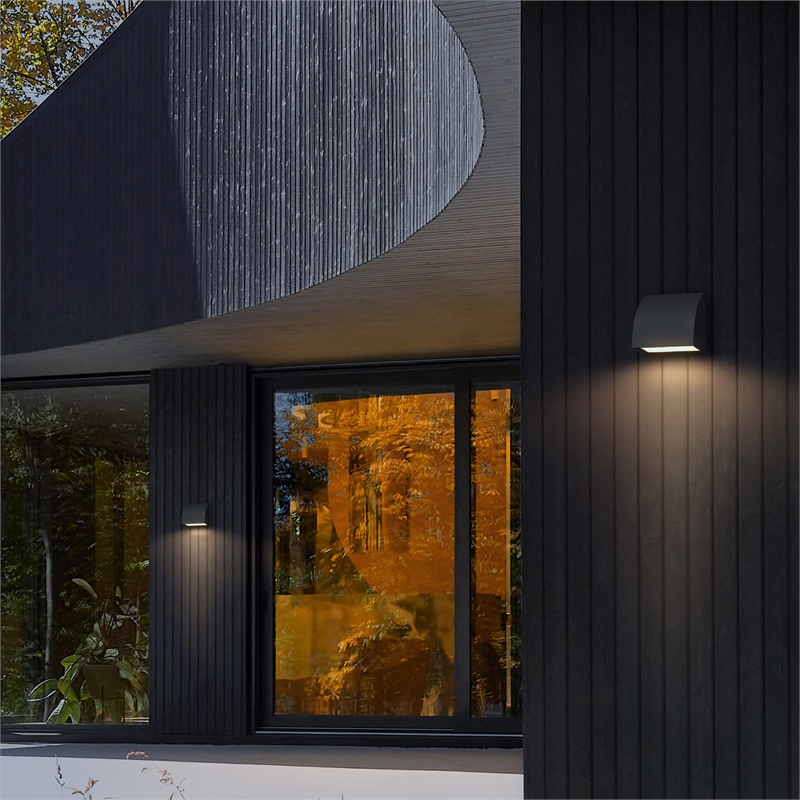 Alteck Slope 4.5 inch Aluminum LED Outdoor Wall Light Black