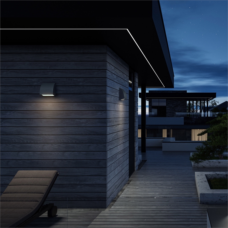 Alteck Slope 4.5 inch Aluminum LED Outdoor Wall Light Black