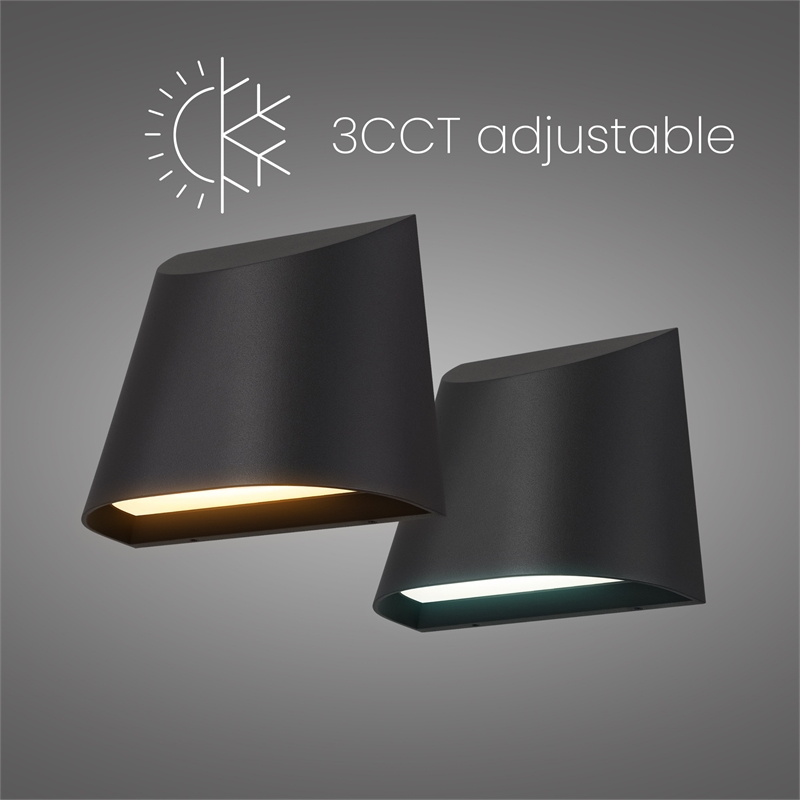 Alteck Ambit 5.5 inch Aluminum LED Outdoor Wall Light Black