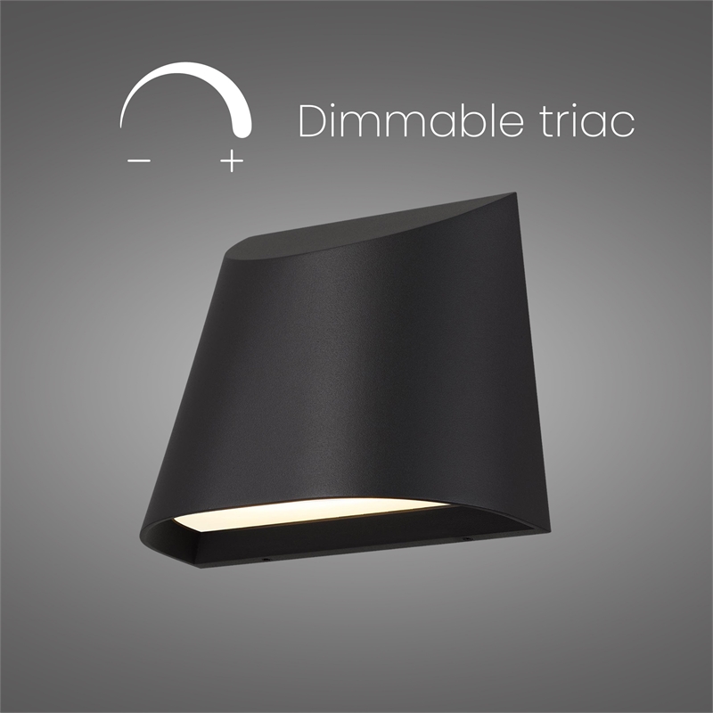 Alteck Ambit 5.5 inch Aluminum LED Outdoor Wall Light Black