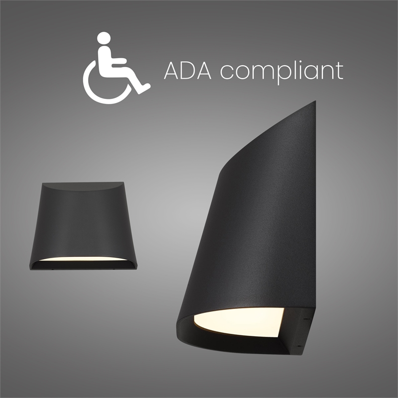Alteck Ambit 5.5 inch Aluminum LED Outdoor Wall Light Black