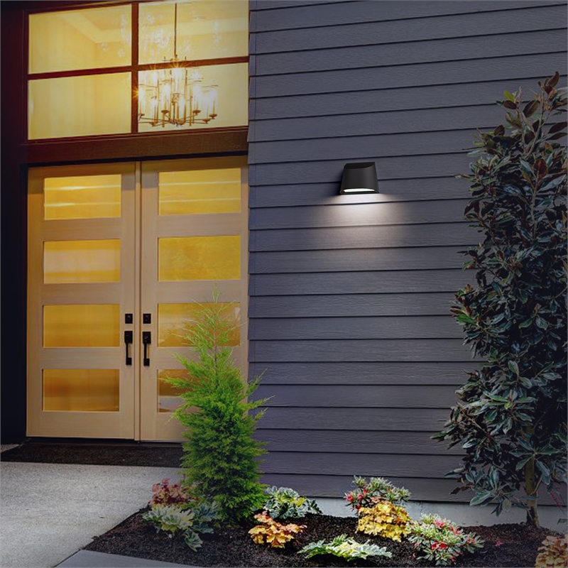 Alteck Ambit 5.5 inch Aluminum LED Outdoor Wall Light Black