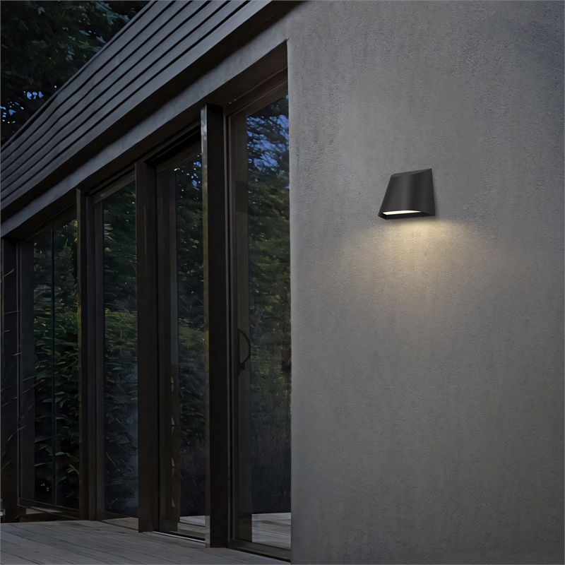Alteck Ambit 5.5 inch Aluminum LED Outdoor Wall Light Black