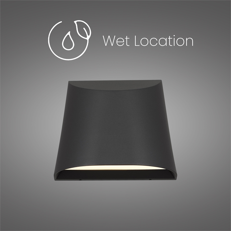 Alteck Ambit 5.5 inch Aluminum LED Outdoor Wall Light Black