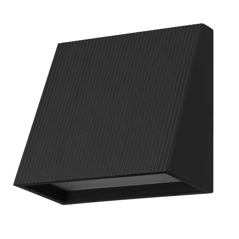Alteck Slant 5 inch Aluminum LED Outdoor Wall Light Black