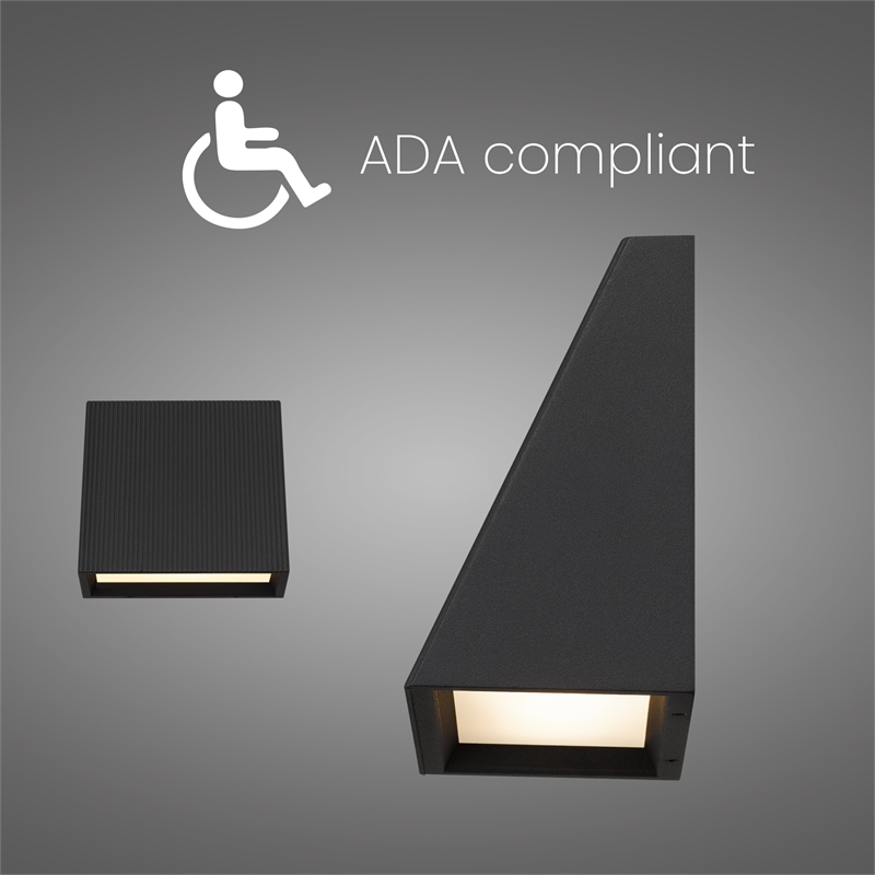 Alteck Slant 5 inch Aluminum LED Outdoor Wall Light Black