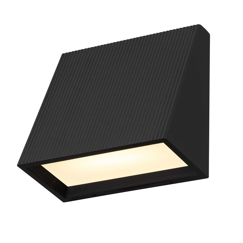 Alteck Slant 5 inch Aluminum LED Outdoor Wall Light Black