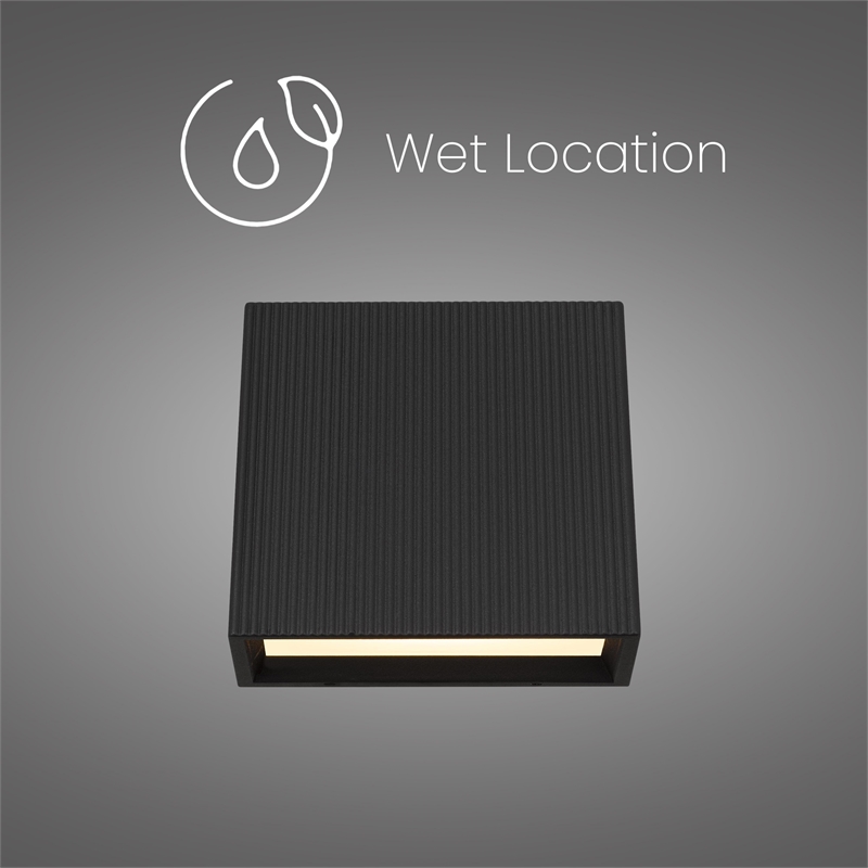 Alteck Slant 5 inch Aluminum LED Outdoor Wall Light Black