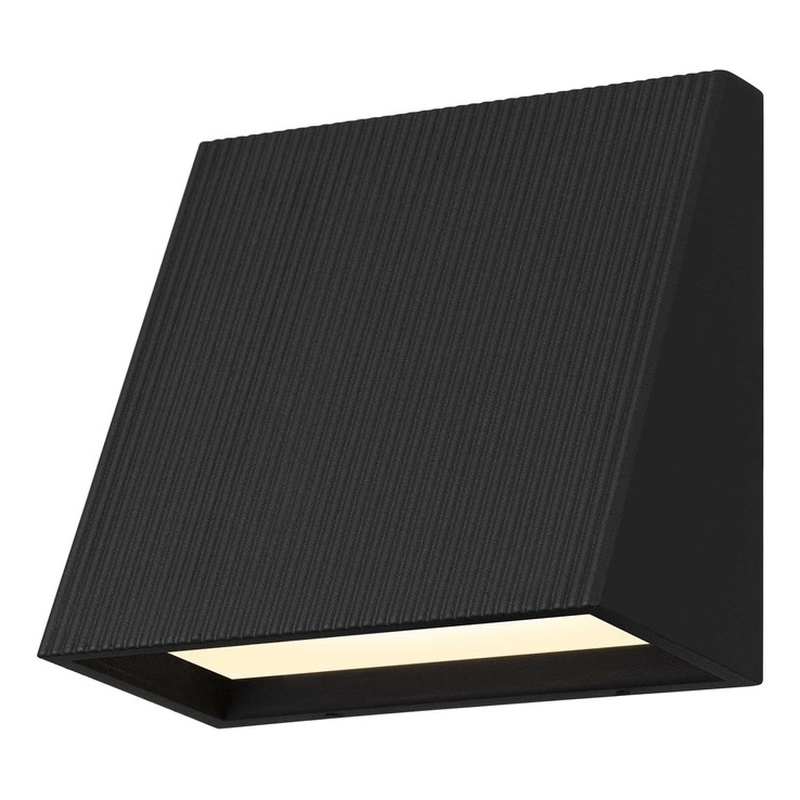 Alteck Slant 5 inch Aluminum LED Outdoor Wall Light Black