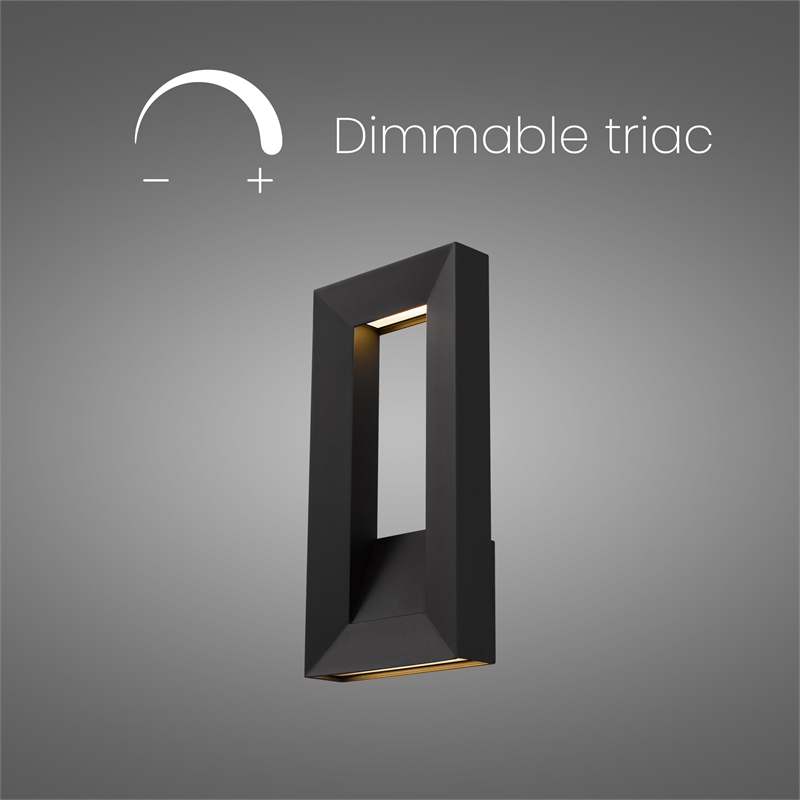 Alteck Paletto 16 inch Aluminum LED Outdoor Wall Light Black