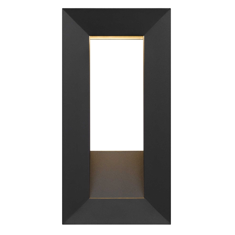 Alteck Paletto 16 inch Aluminum LED Outdoor Wall Light Black