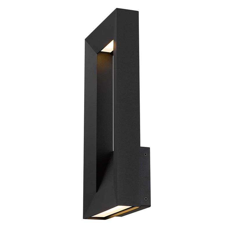 Alteck Paletto 16 inch Aluminum LED Outdoor Wall Light Black