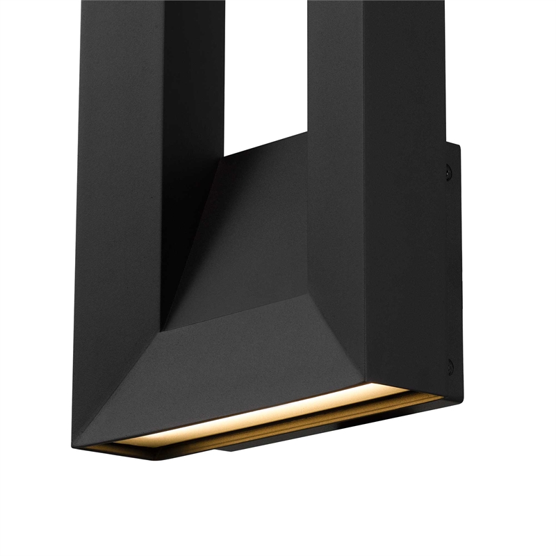 Alteck Paletto 16 inch Aluminum LED Outdoor Wall Light Black