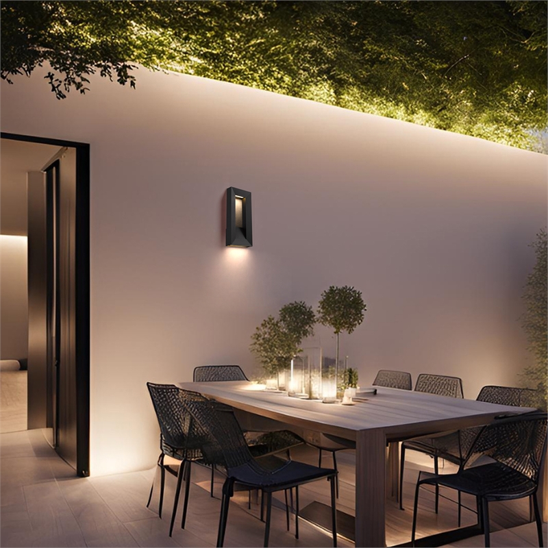 Alteck Paletto 16 inch Aluminum LED Outdoor Wall Light Black