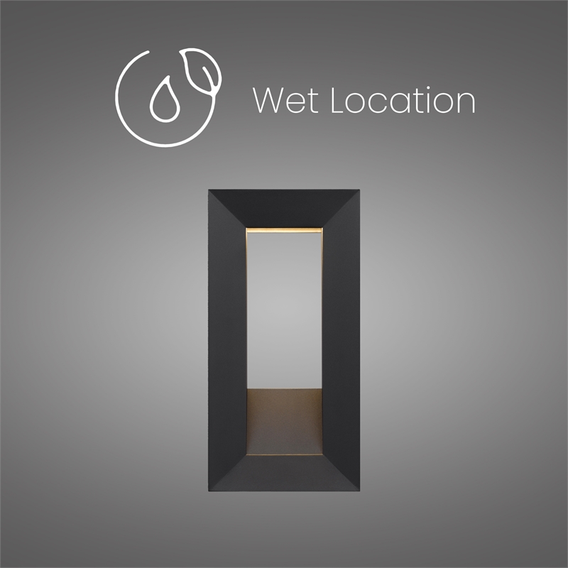 Alteck Paletto 16 inch Aluminum LED Outdoor Wall Light Black